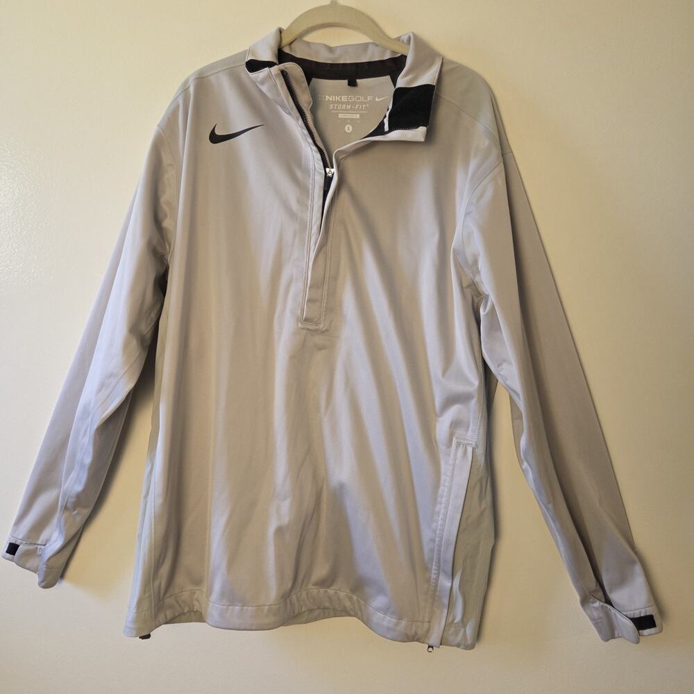 Nike Golf Storm-FIT Jacket Mens Large Gray Black 1/4 Zip Pullover 416276-061 L